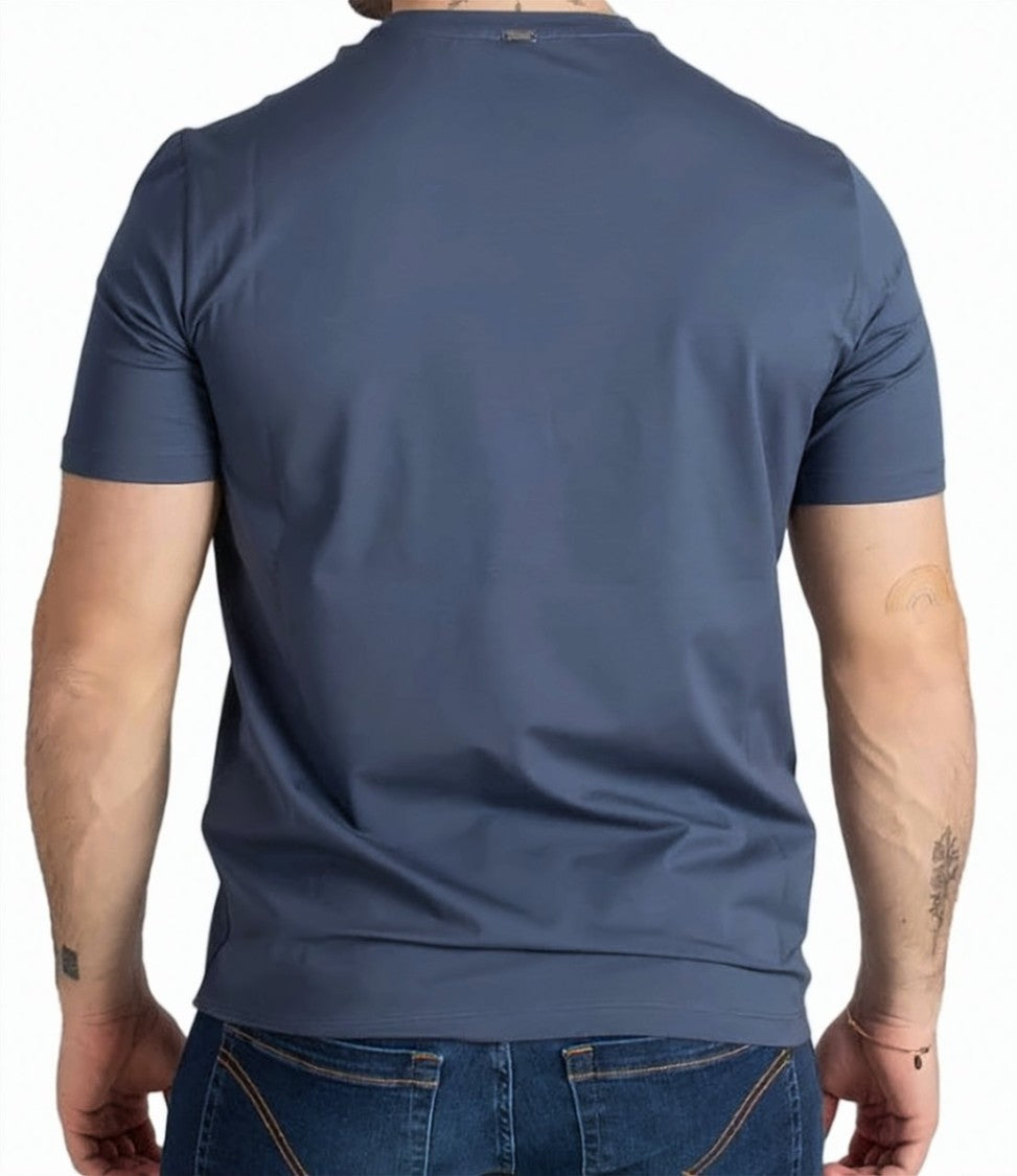 Herno Light Blue Crewneck Cotton T Shirt