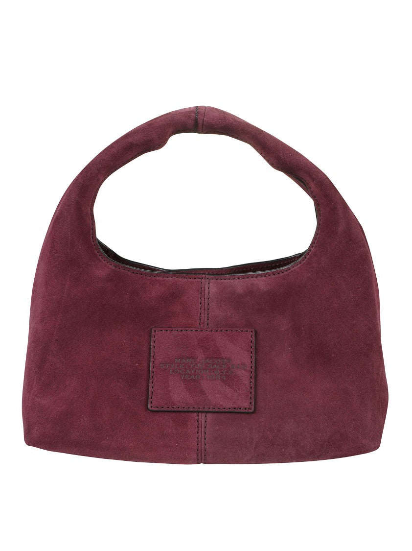 Marc Jacobs Suede Hobo Bag With Bold Lettering