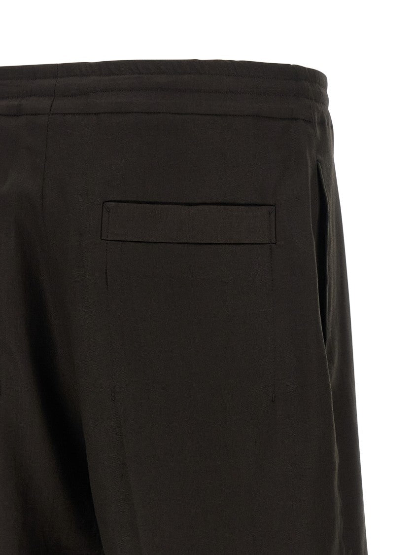Zegna Linen Pleated Bermuda Shorts