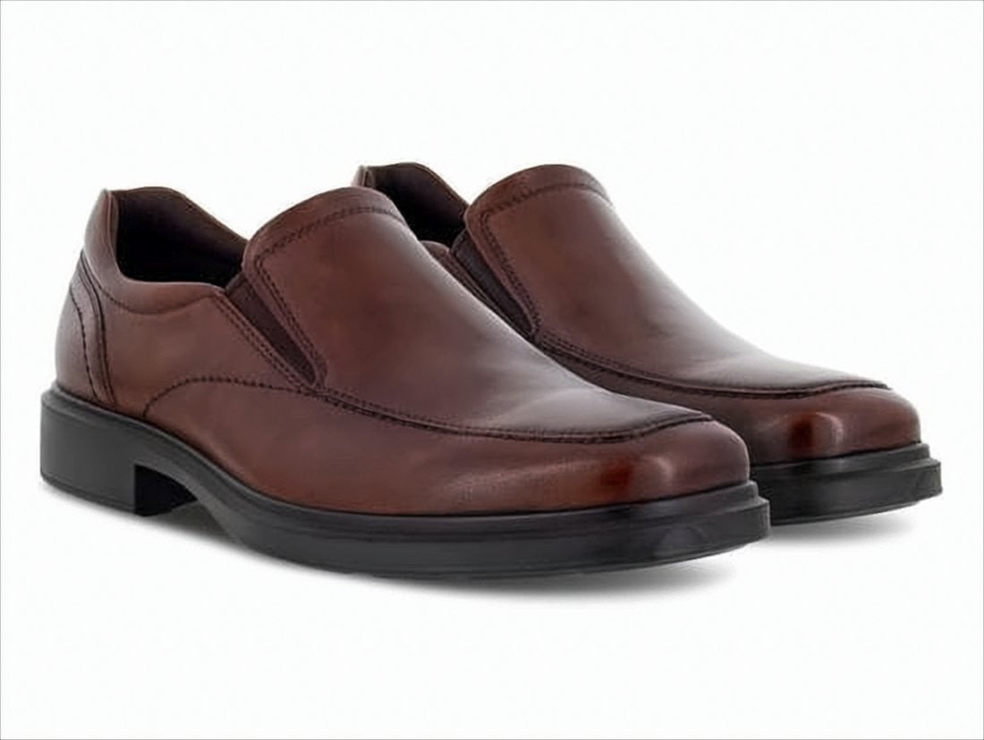 Ecco Brown Polished Leather Loafers