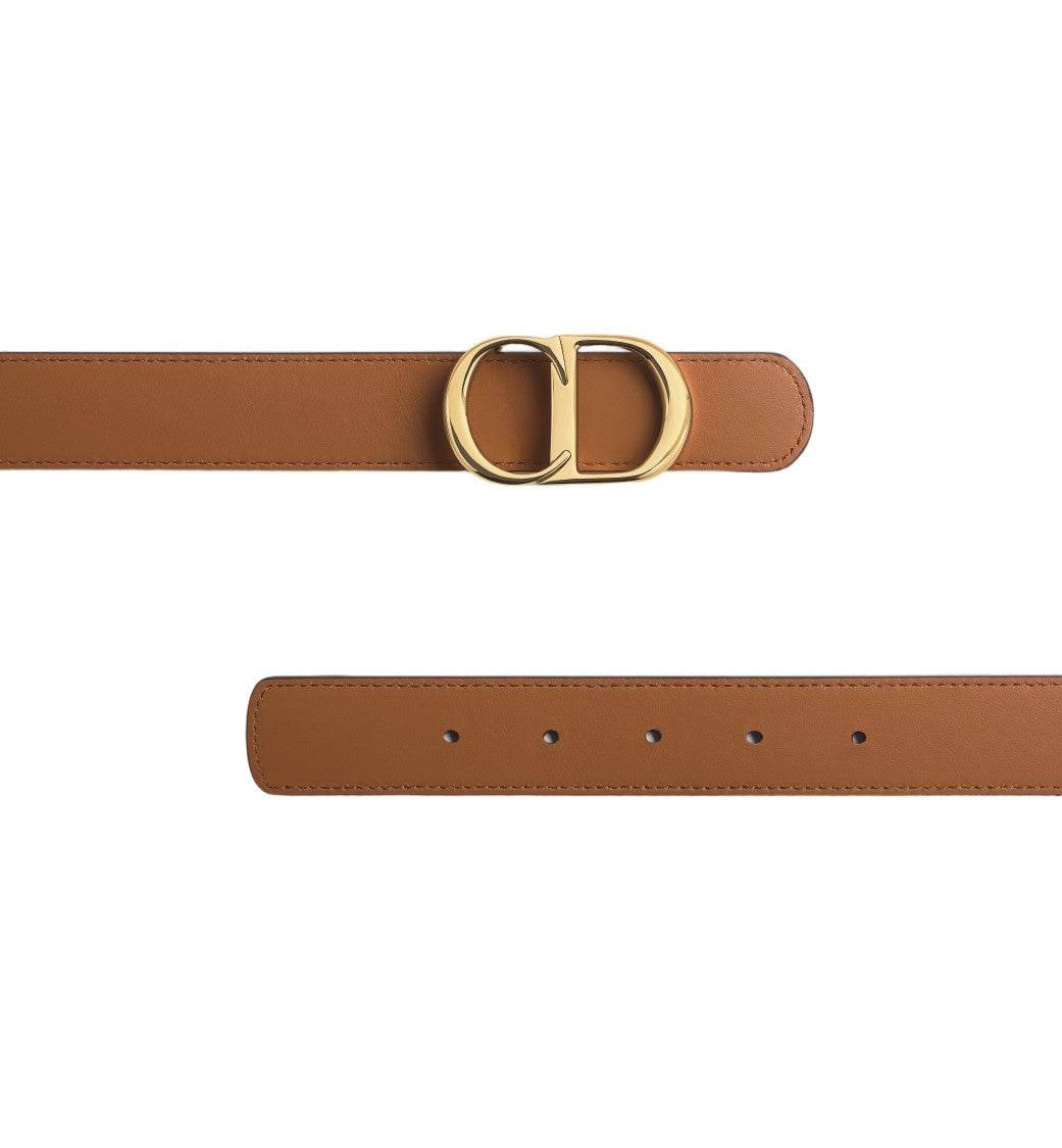Christian Dior Signature Reversible Leather Buckle Belt