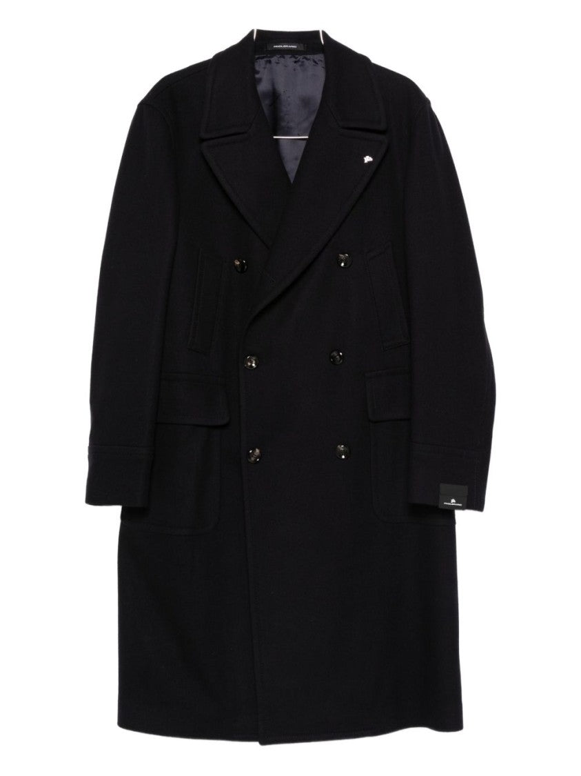 Tagliatore Tailored Blue Coat In Wool-Cashmere Blend