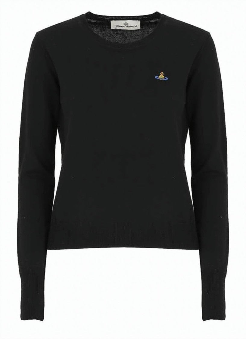 Vivienne Westwood Fitted Round Neck Sweater With Ribbed Hem And Cuffs