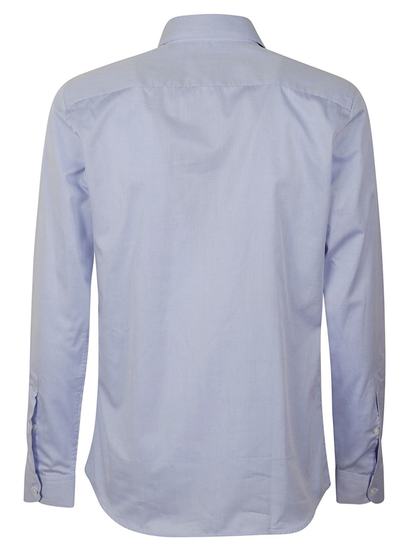 Fay French Collar Long-Sleeved Shirt With Button-Down Front