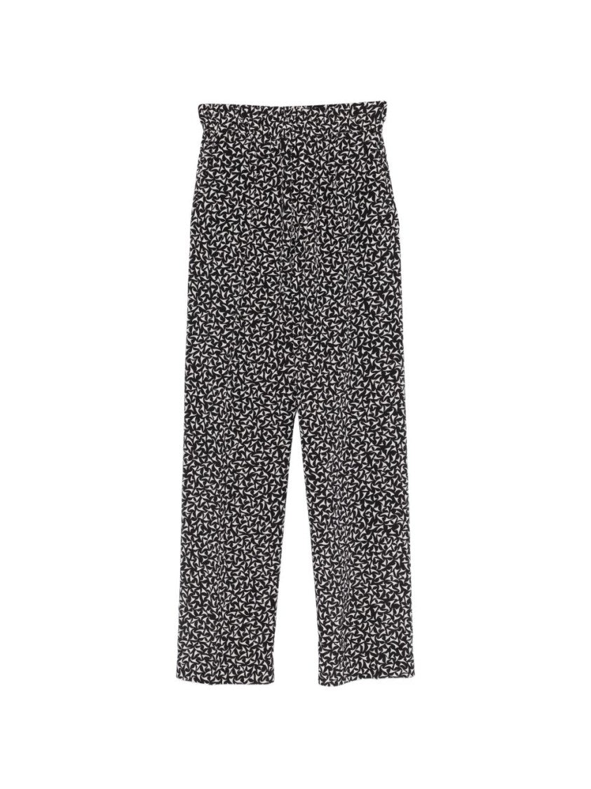 Dries Van Noten Black Print Elasticated Waistband Trousers