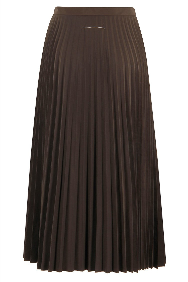 Mm6 By Maison Margiela Pleated Longuette Skirt With Side Zipper Closure