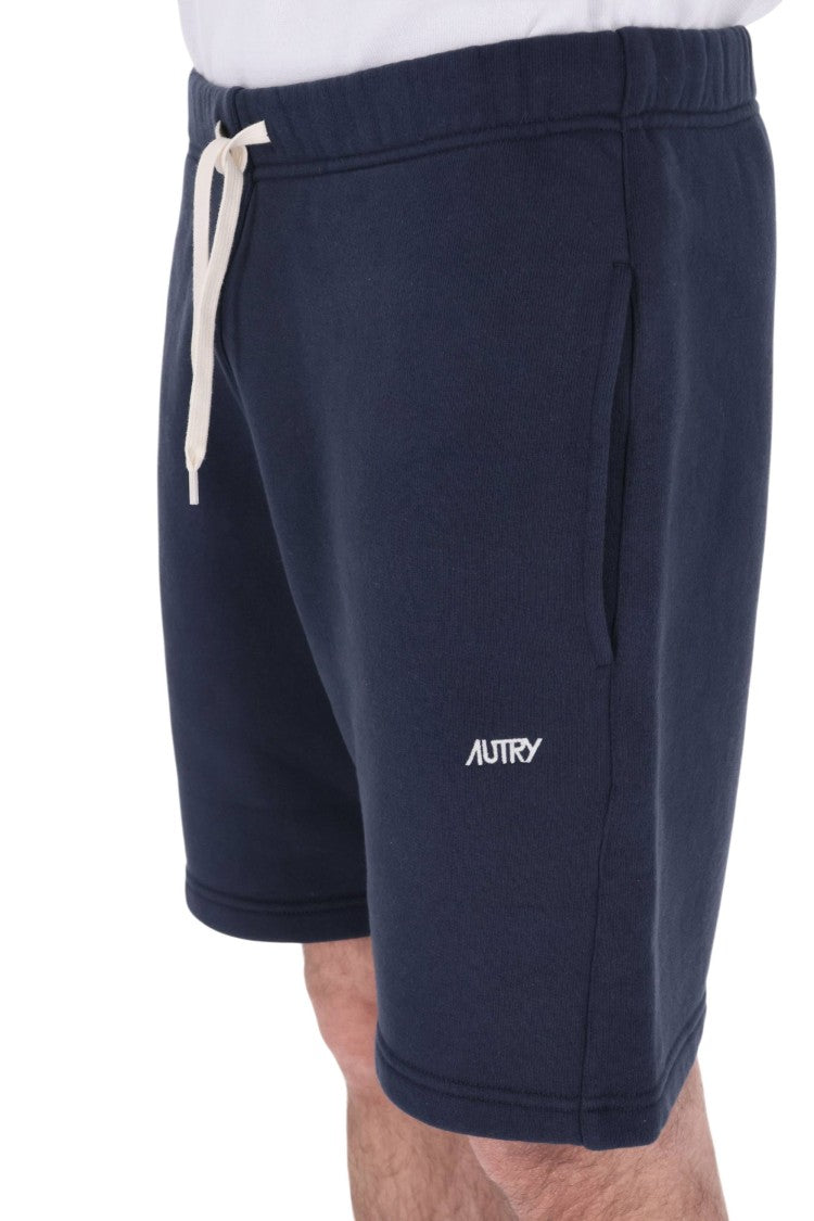 Autry Blue Sweat Cotton Denim Shorts