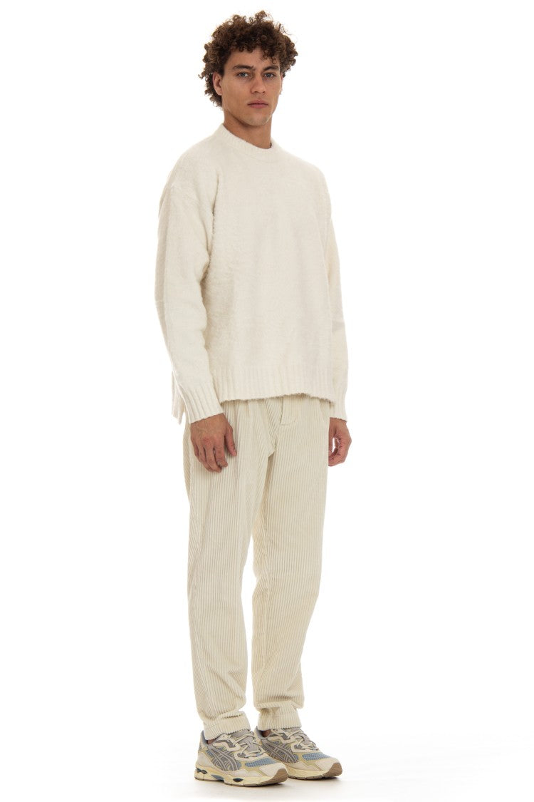 Roberto Collina Oversized Cotton Crewneck Sweater With Side Slits