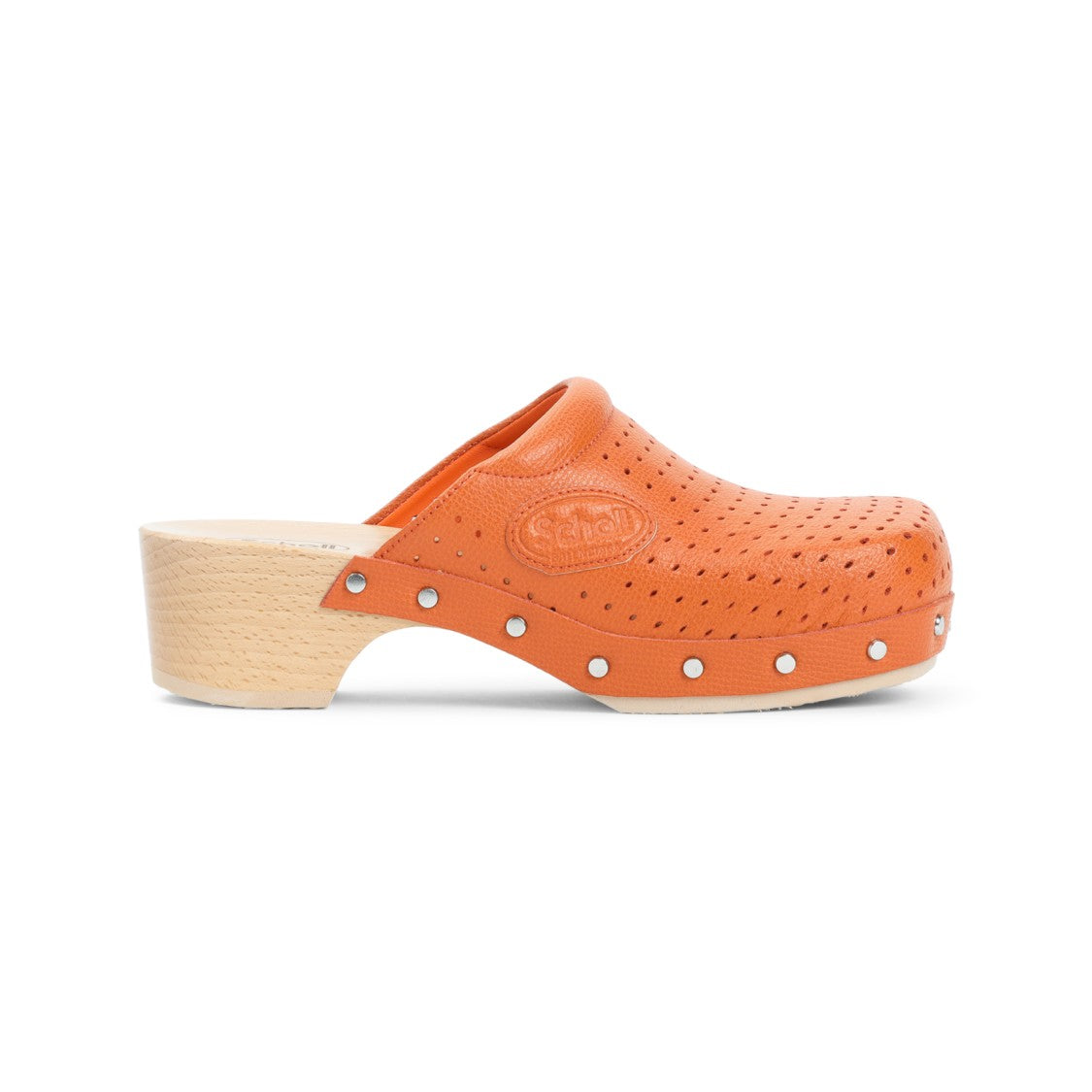 Balenciaga Pastel Orange Calf Leather Scholl Clog Mule