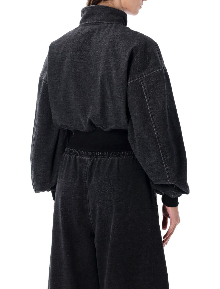 Alexander Wang Black Denim Funnel Neck Jacket