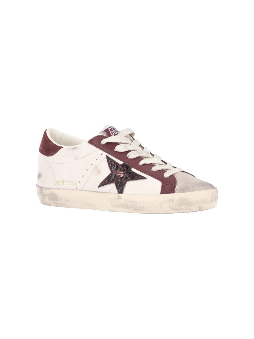 Golden Goose Cream Calf Leather Sneakers With Star Applique