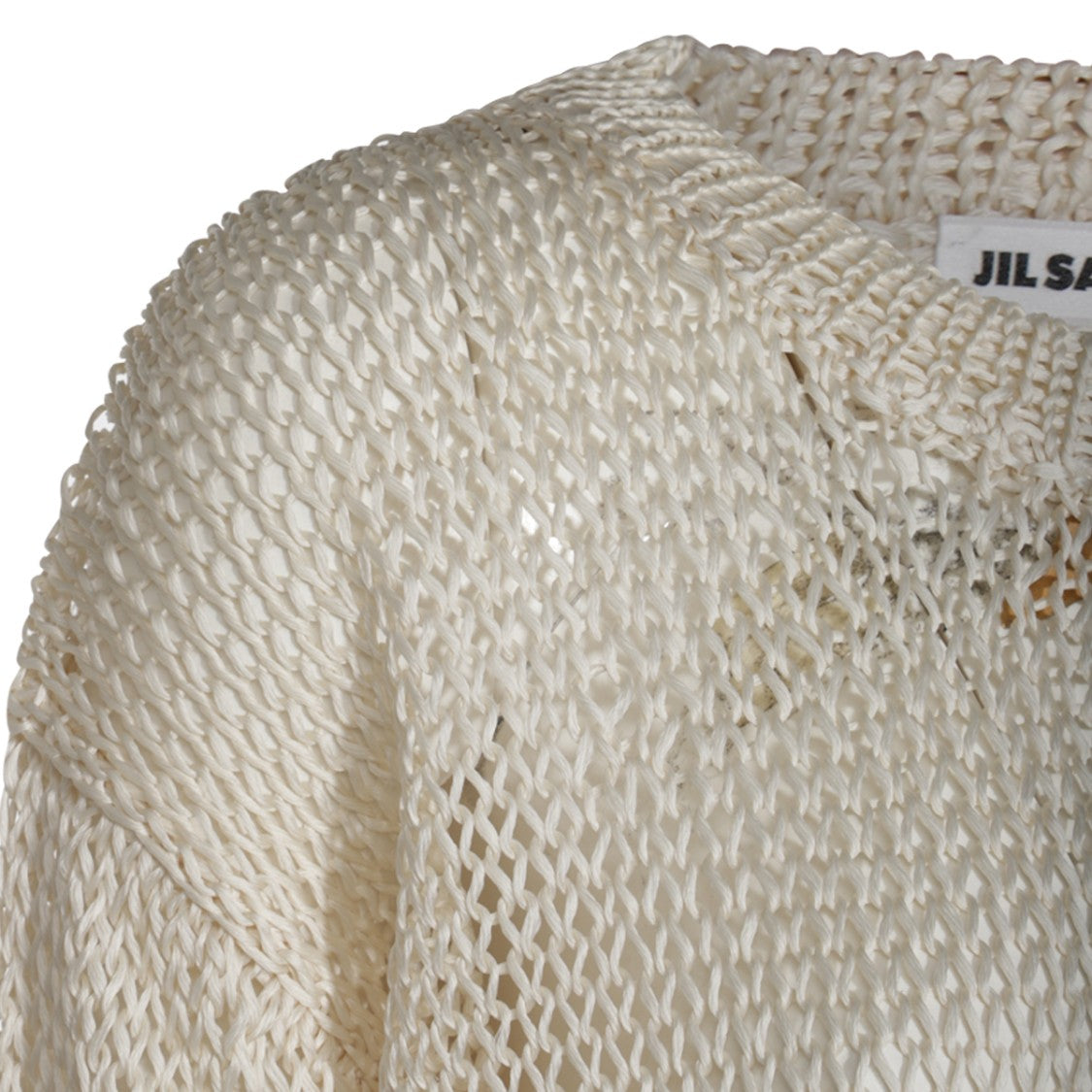 Jil Sander Beige Silk Knitwear With Long Sleeves And Round Neckline