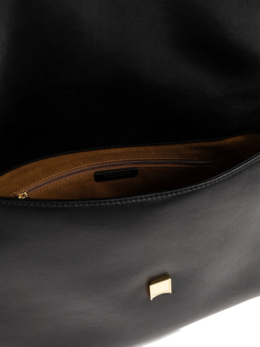Tory Burch Black Charlie Large Leather Shoulder Bag