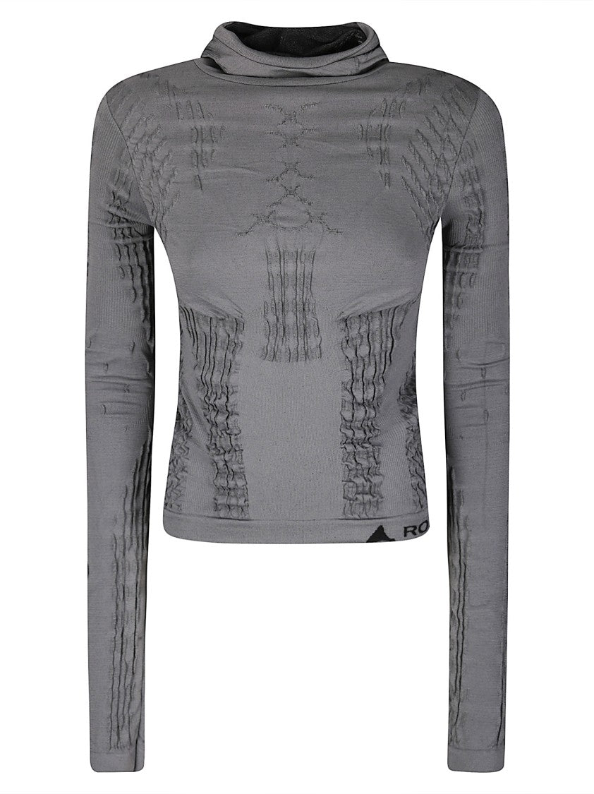 Roa Apparel Seamless 3D Knit Top With Hood In Dryarn