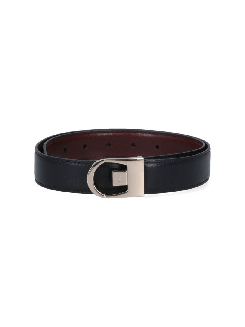Saint Laurent Reversible "Cassandre" Belt – Brown/Black