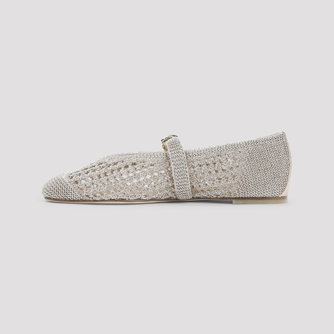 Stuart Weitzman Metallic Mesh Ballerinas With Woven Texture