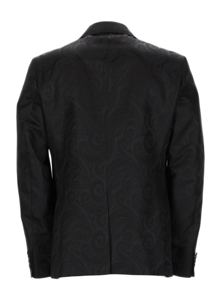 Brian Dales Single-Breasted Acetate-Wool Blend Jacket With Paisley Pattern