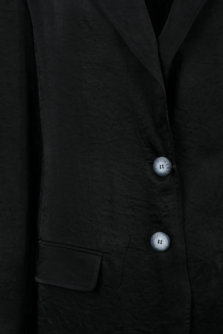 Marella Monochrome Seltz Blazer Jacket Satin - Black