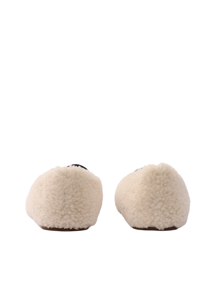 Moon Boot Mb Shearling Elastic Strap Flats
