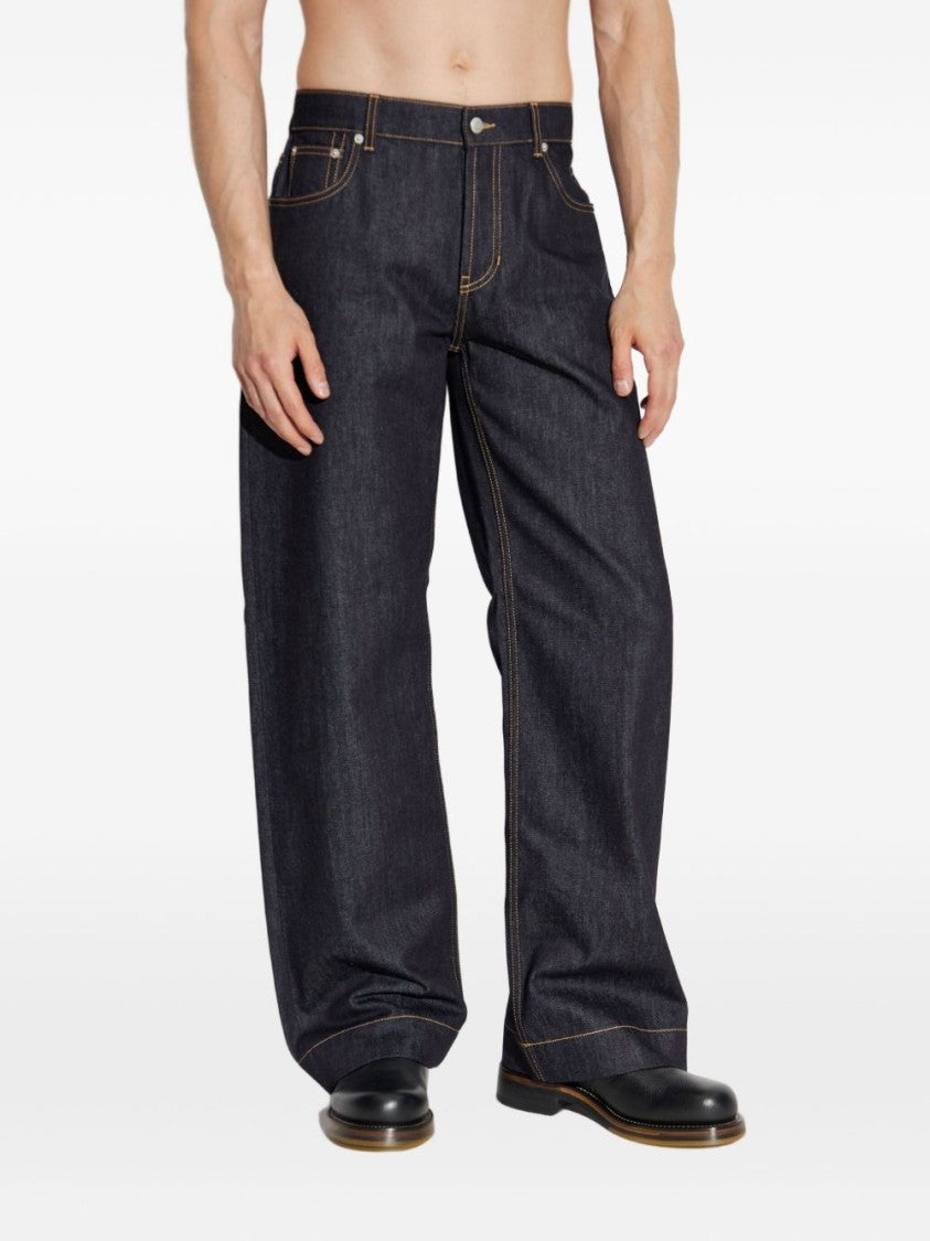 Alexander Mcqueen Wide Leg Denim Jeans