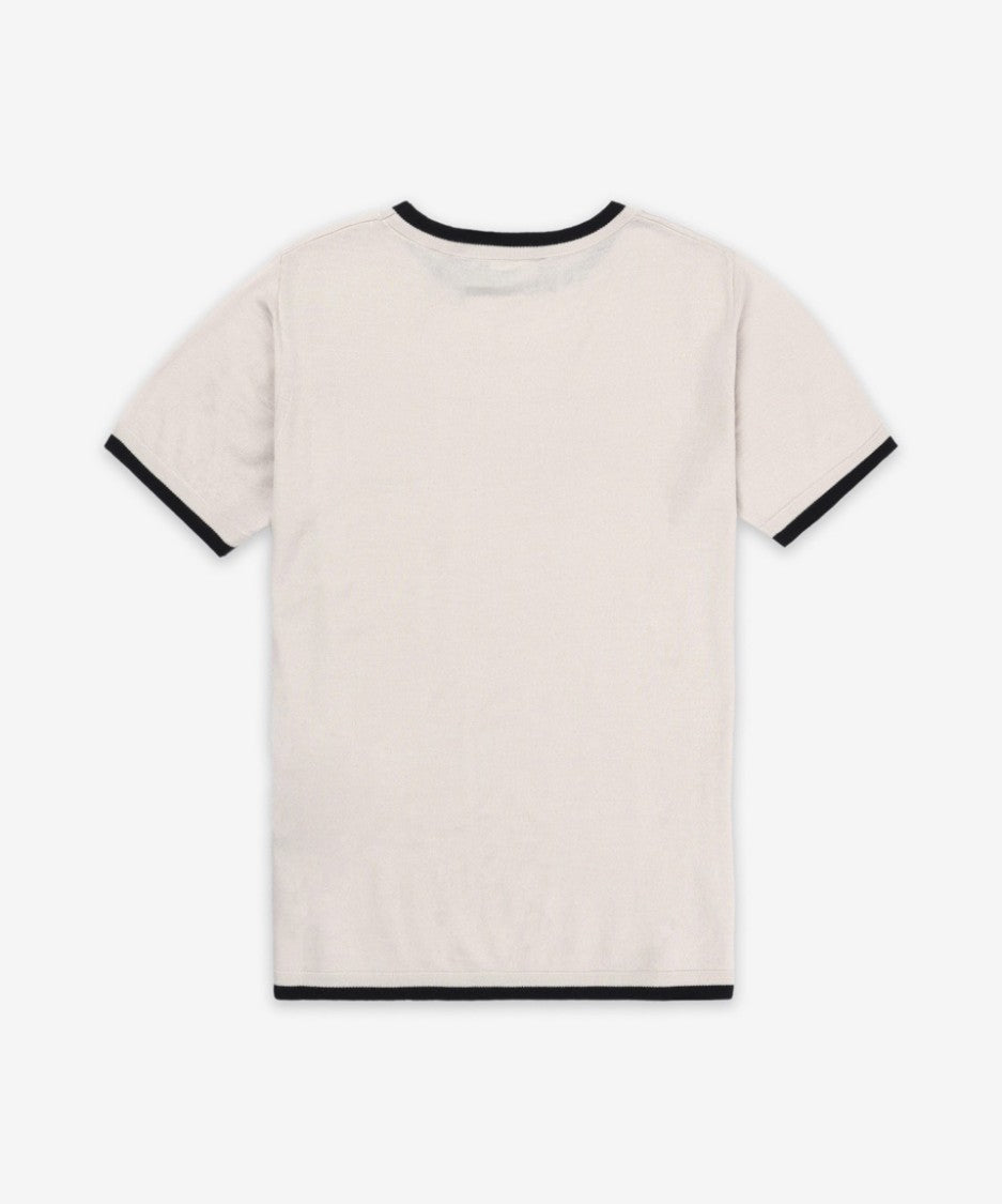 Max Mara Short-Sleeved Wool Sweater With Contrasting Trim