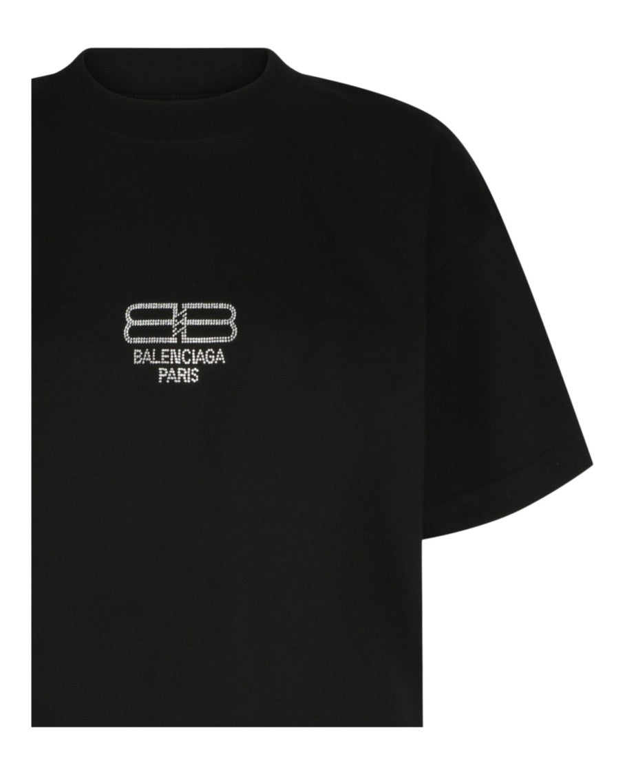 Balenciaga Bb Paris Rhinestone T-Shirt