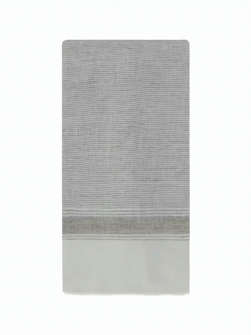 Brunello Cucinelli Hemp Fabric Scarf With Subtle Striped Pattern