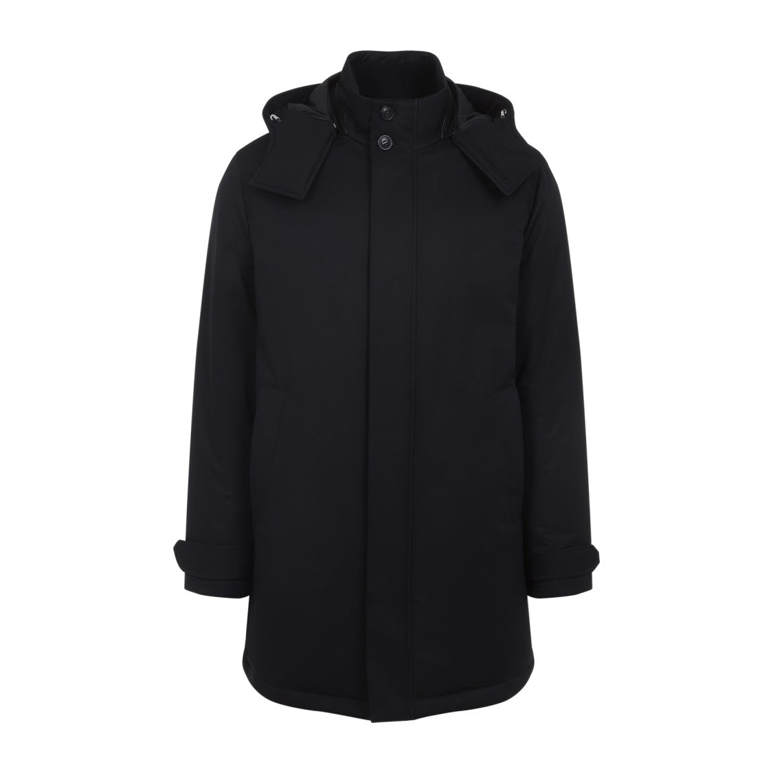 Zegna Microfiber Twill Black Polyester Parka
