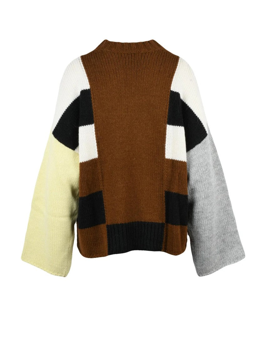Pdr Phisique Du Role Bold Color-Block Oversize Crewneck Sweater In Alpaca-Wool Blend