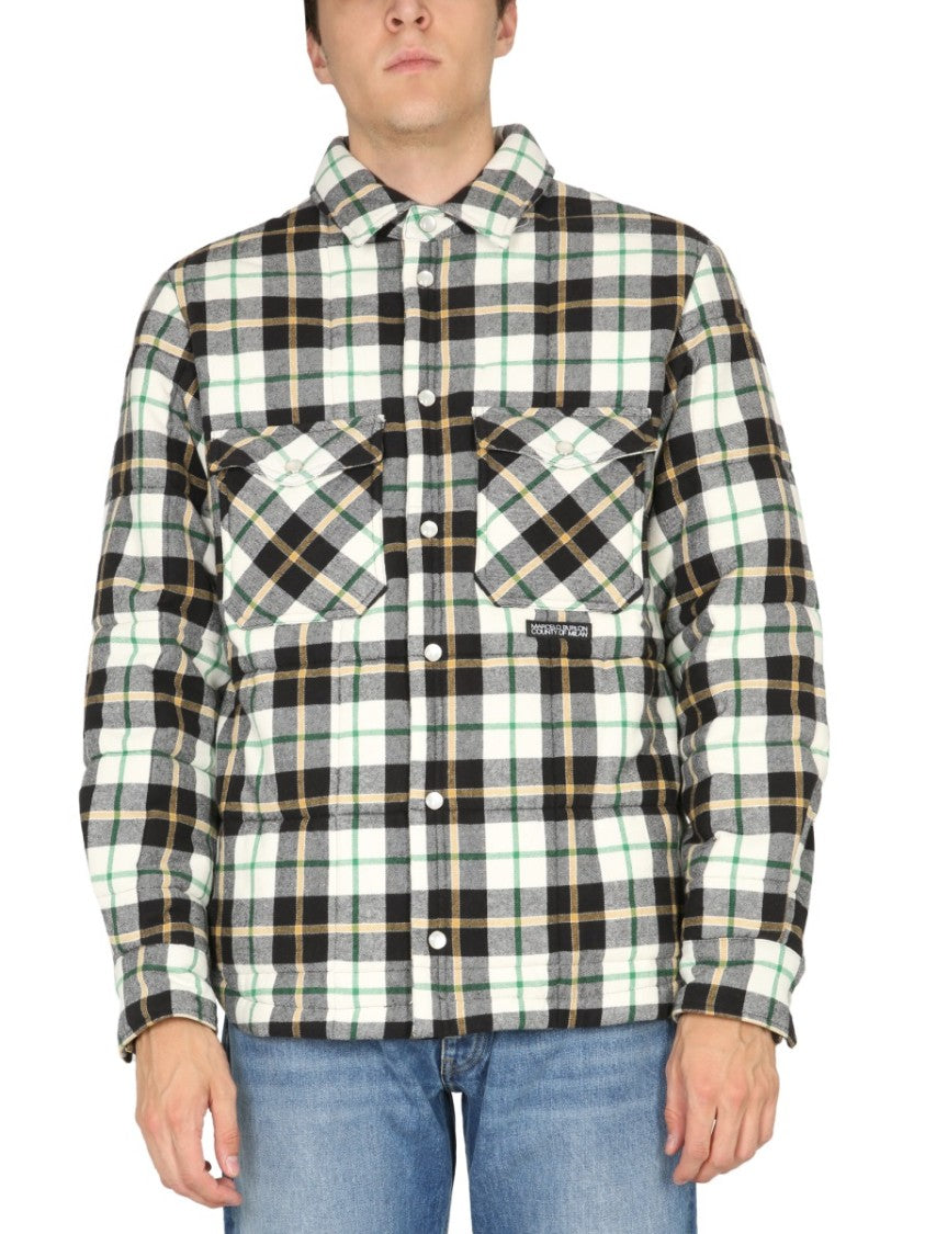 Marcelo Burlon Plaid Shirt Jacket With Classic Collar