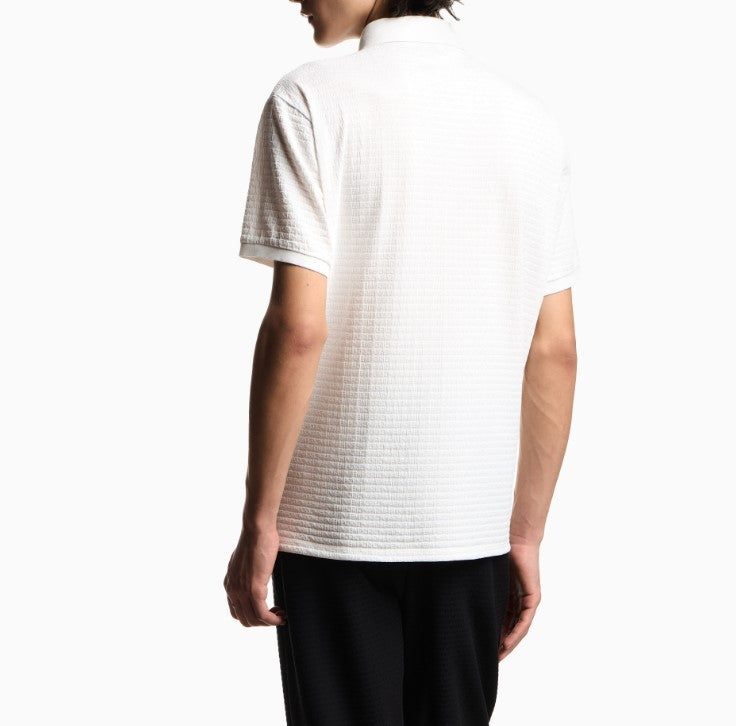 Emporio Armani Jacquard Jersey All Over Lettering Polo