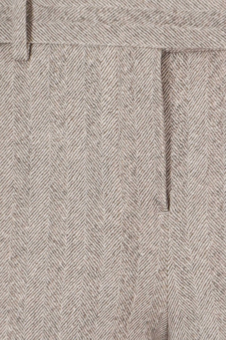 Circolo 1901 Straight Fit Herringbone Pants With Premium Cotton Blend