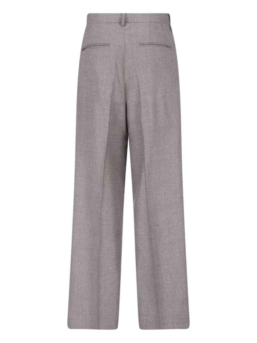 Auralee Tailored Brown Wool Trousers With Straight-Leg Silhouette