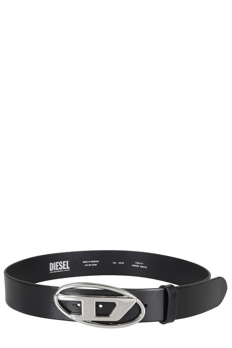 Diesel Black 1Dr Faux-Leather Metal-Buckle Belt
