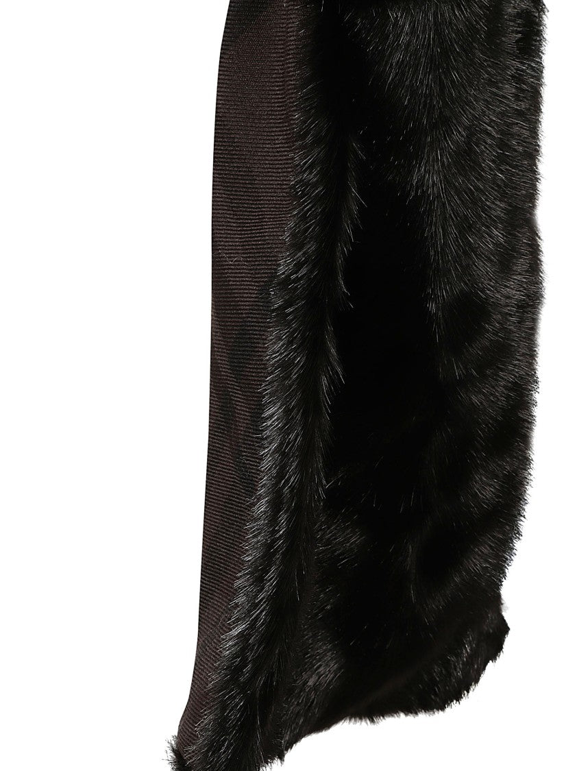 Burberry Faux Fur Black Scarf