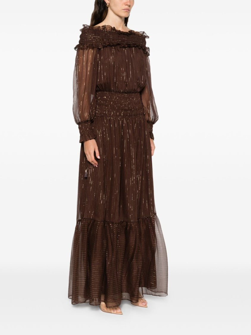 Self-Portrait Maxi Dress With Off-The-Shoulder Neckline