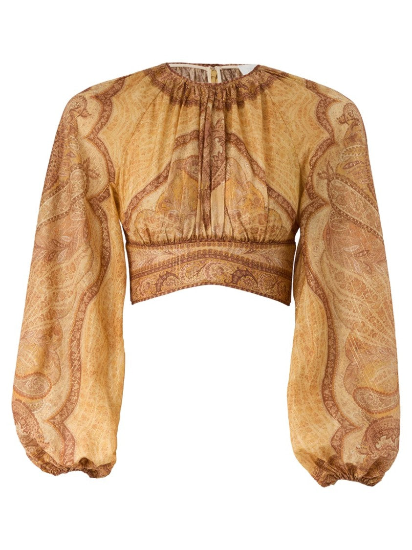 Zimmermann Neutrals Wanderlust Voluminous Sleeves Cotton Bodice
