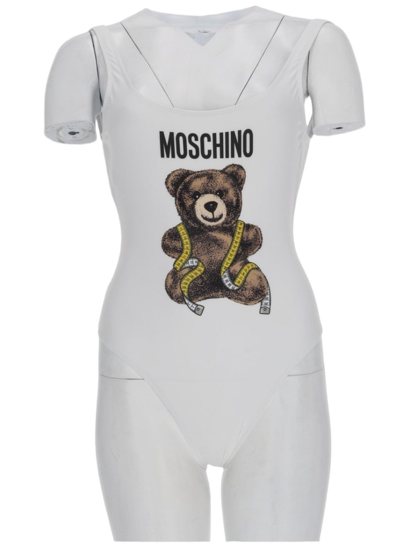 Moschino Teddy One-Piece Teddy Bear Graphic Swimsuit