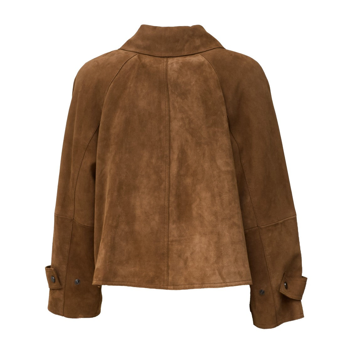Max Mara Goat Suede Flared Concealed Zip Jacket