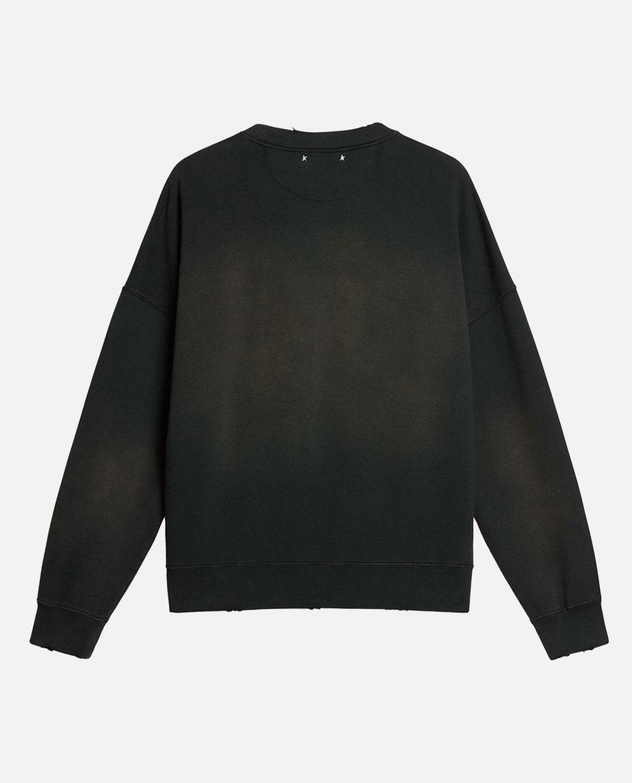 Golden Goose Vintage Black Crewneck Sweatshirt With Logo Detail
