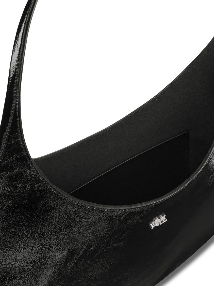 Courrèges Crescent-Shaped Flat Tote Bag With Glossy Finish