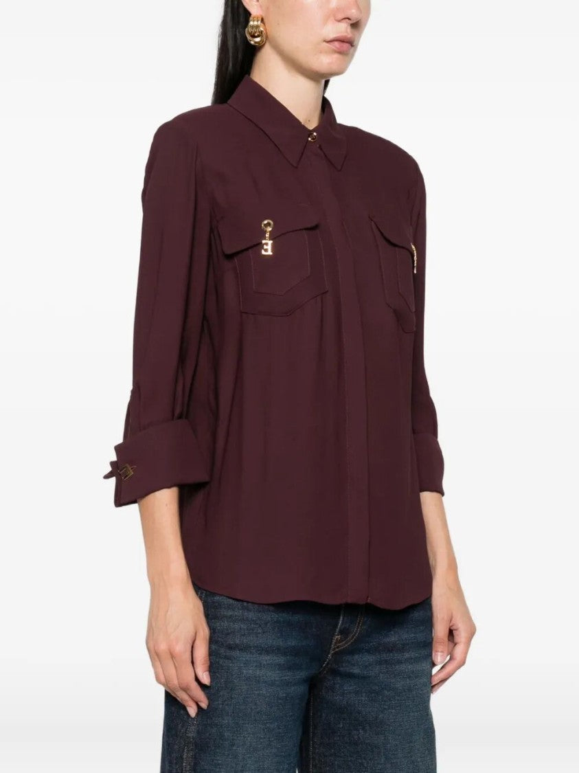 Elisabetta Franchi Viscose Shirt With Classic Collar