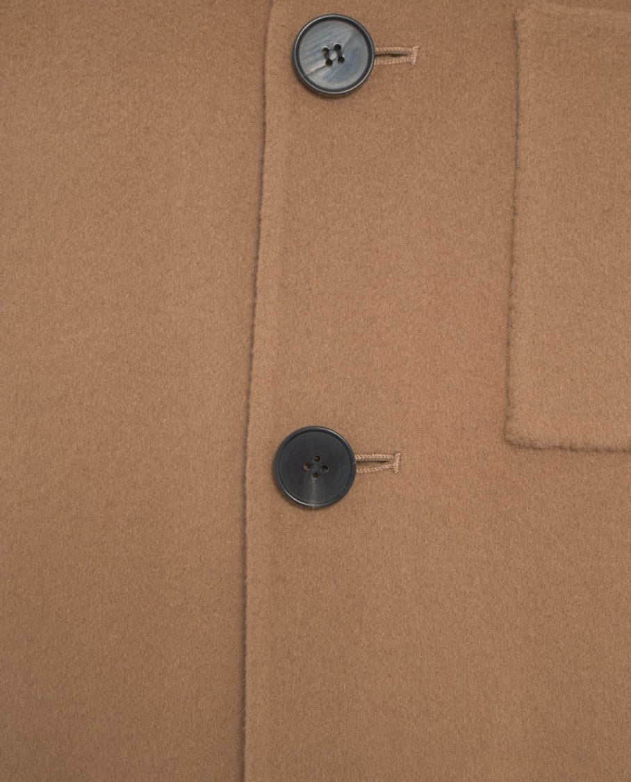 Amaranto Misto Lana Wool Blend Overshirt With Classic Collar And Practical Pockets