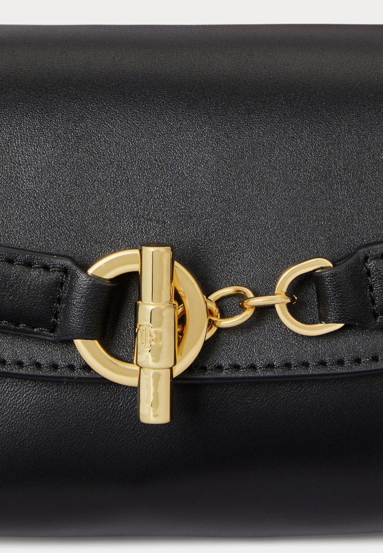 Lauren Ralph Lauren Black Smooth Leather Crossbody Bag