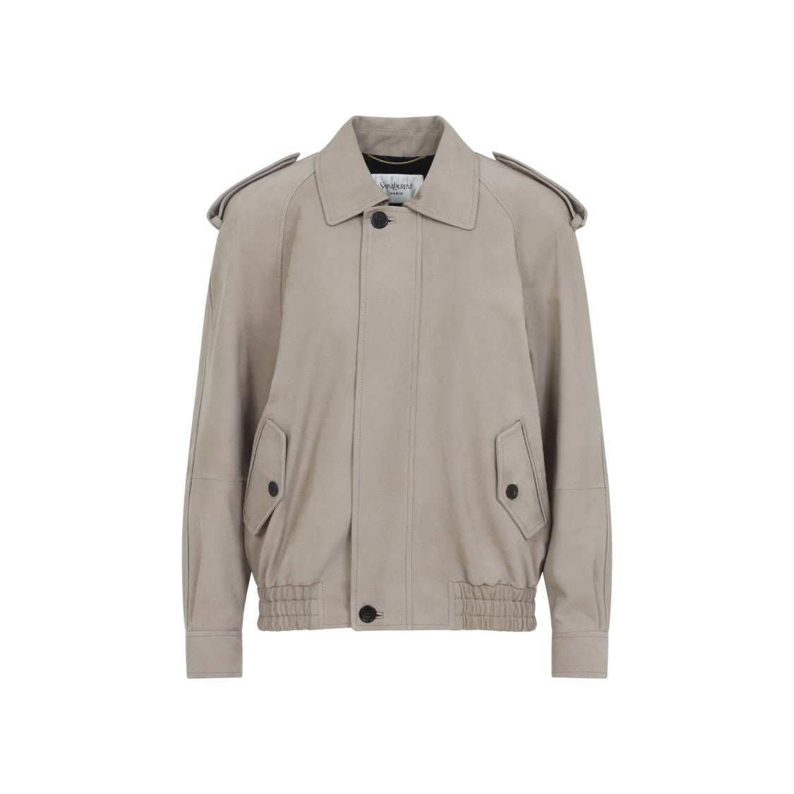 Saint Laurent Grey Suede Calf Leather Jacket