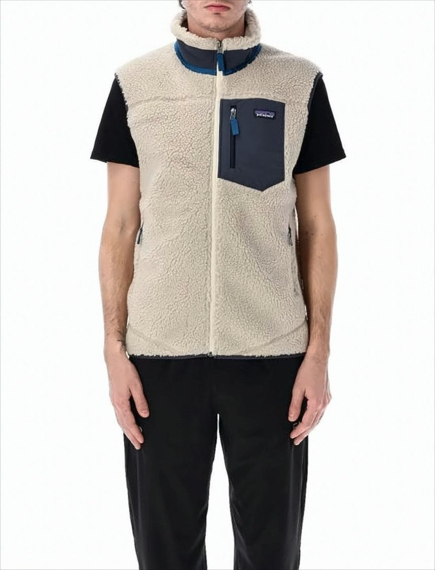 Patagonia Sleeveless Textured Vest With High Collar