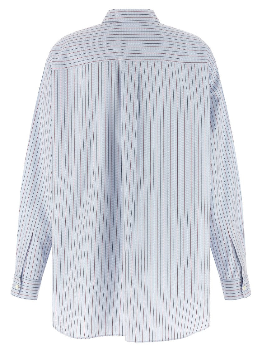 Prada Herringbone Cotton Shirt With Striped Pattern