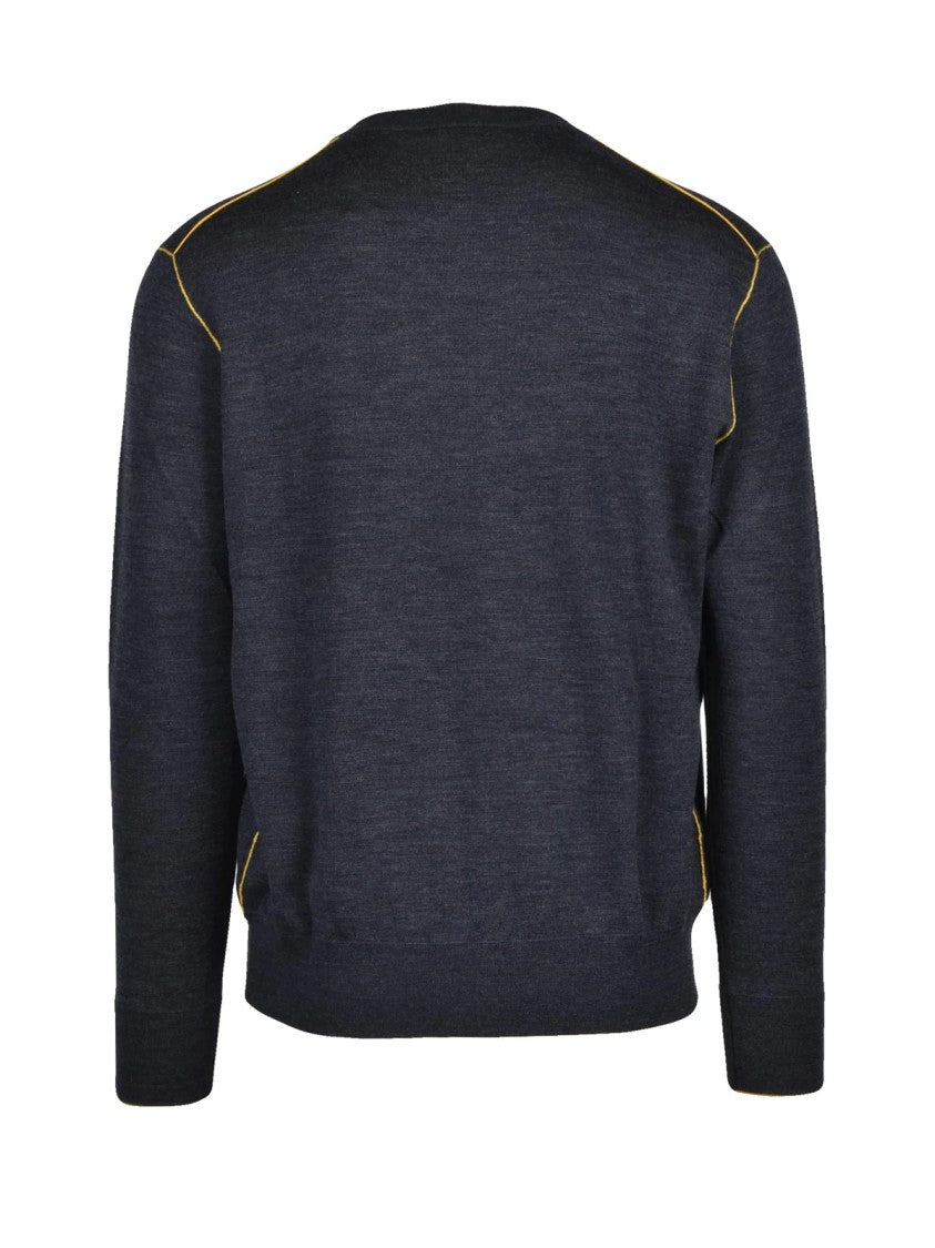 Kangra Crew Neck Pullover With Contrast Stitching