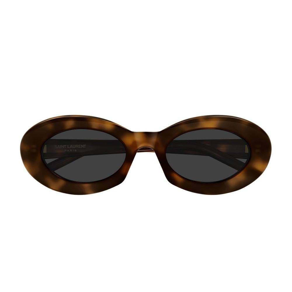 Saint Laurent Sl 594 Linea Sl Logo Oval Havana Acetate Sunglasses