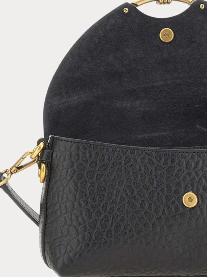 Gianni Chiarini Rectangular Pebble Grain Handbag With Gold-Tone Detail